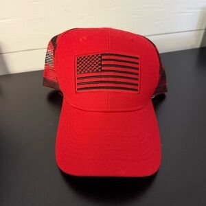 Red Pitbull American Flag Cap